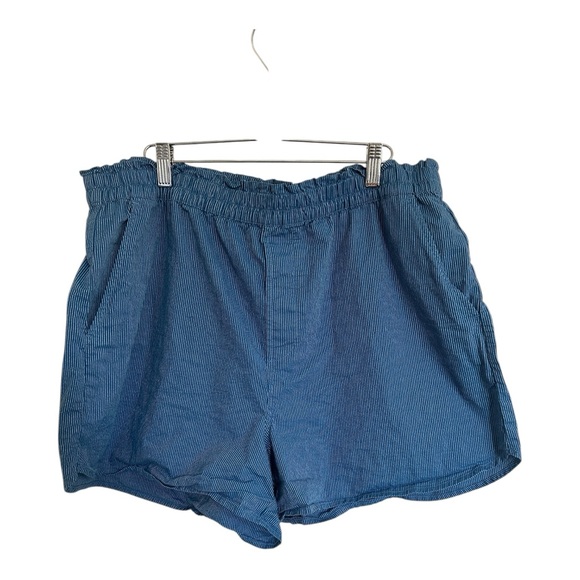 Madewell Lightweight Blue Striped Shorts XL - Picture 1 of 5